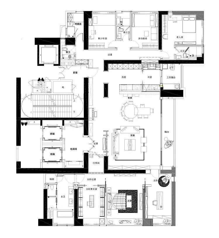 书桌|380㎡现代，返璞归真、朴素从容，这样的设计令人很轻松