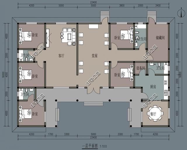 建筑|给农村父母盖养老房，这10套小平层真心不错，神龛堂屋火炕全都有