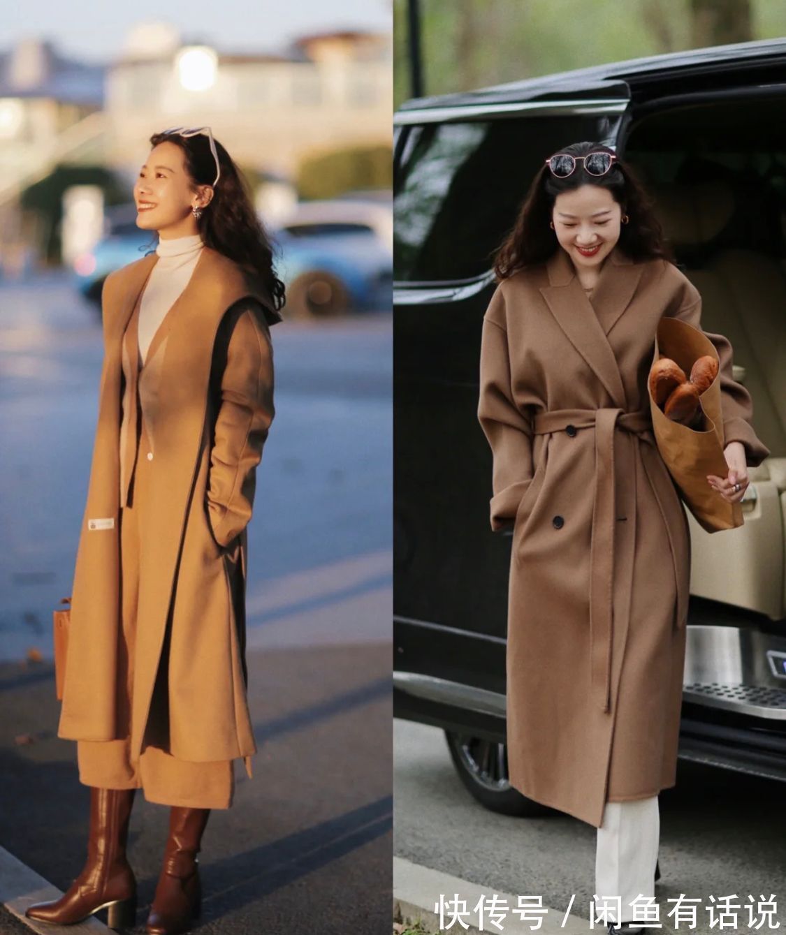 氛围感|这是真正有“烟火气”的大衣穿搭,适合普通中年女人,不露腿也美