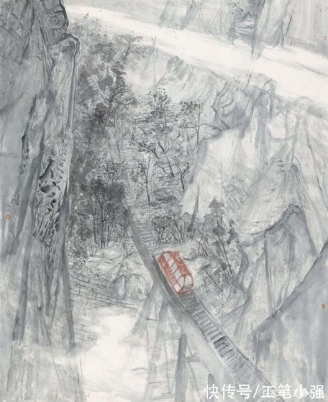 山水&匠心独运，冷暖自知。何微水墨山水欣赏