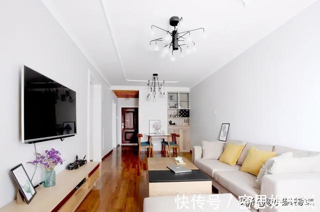 吊顶|墙面只刷乳胶漆,吊顶只贴石膏线,穷装新房完工,效果还不赖