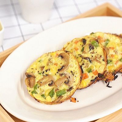 时蔬|口蘑牛肉时蔬鸡蛋饼