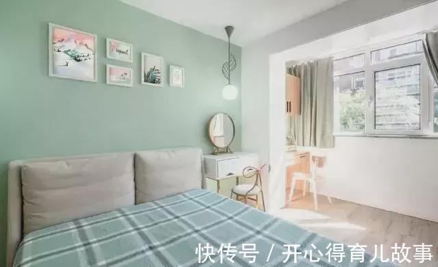 餐桌椅|50㎡小户型装修,薄荷绿+清新白,色调温软+阳光榻榻米,一见倾心