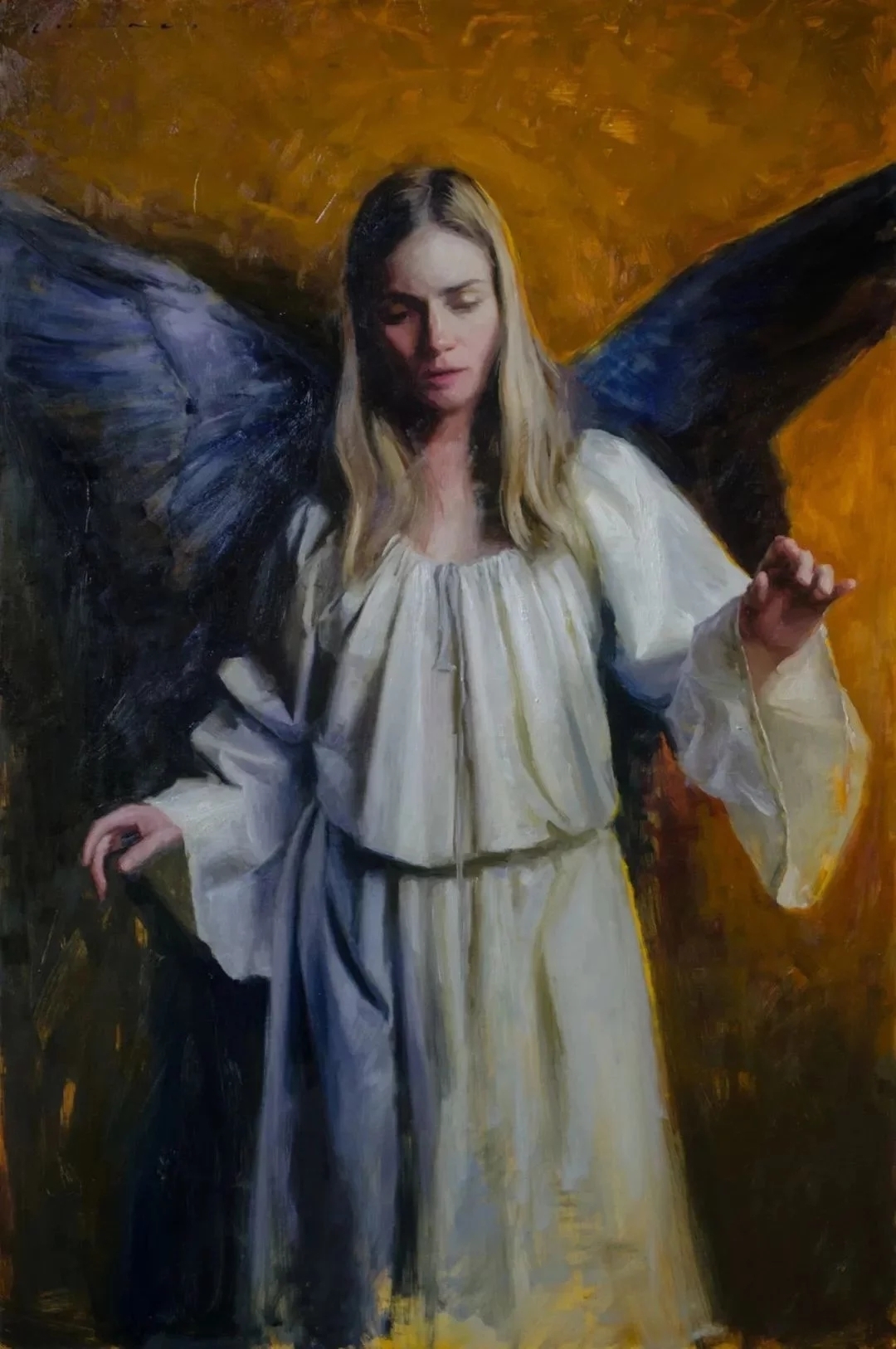 油画#每一幅肖像油画中,凯西·查尔兹都努力捕捉到人类形态的美