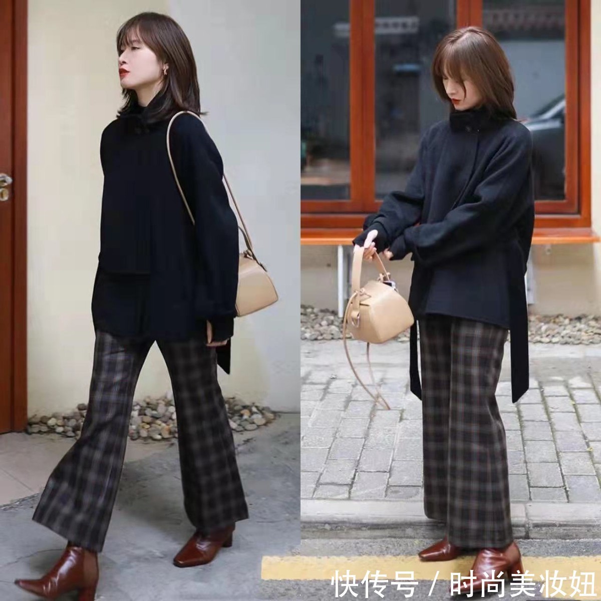 大衣|短款大衣才是小个子冬季必备,“上短下长”洋气显高,太好看了