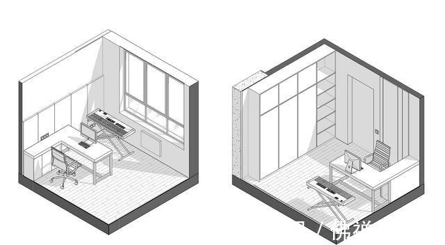 餐厨|现代两居，仅以黑灰两色，就打造出十足的高级感！