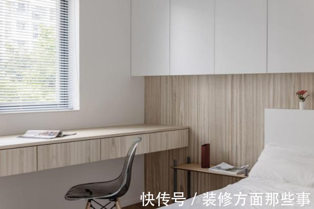 卧室|92平现代简约二居室,原木家具+大白墙搭配全屋干净又清爽