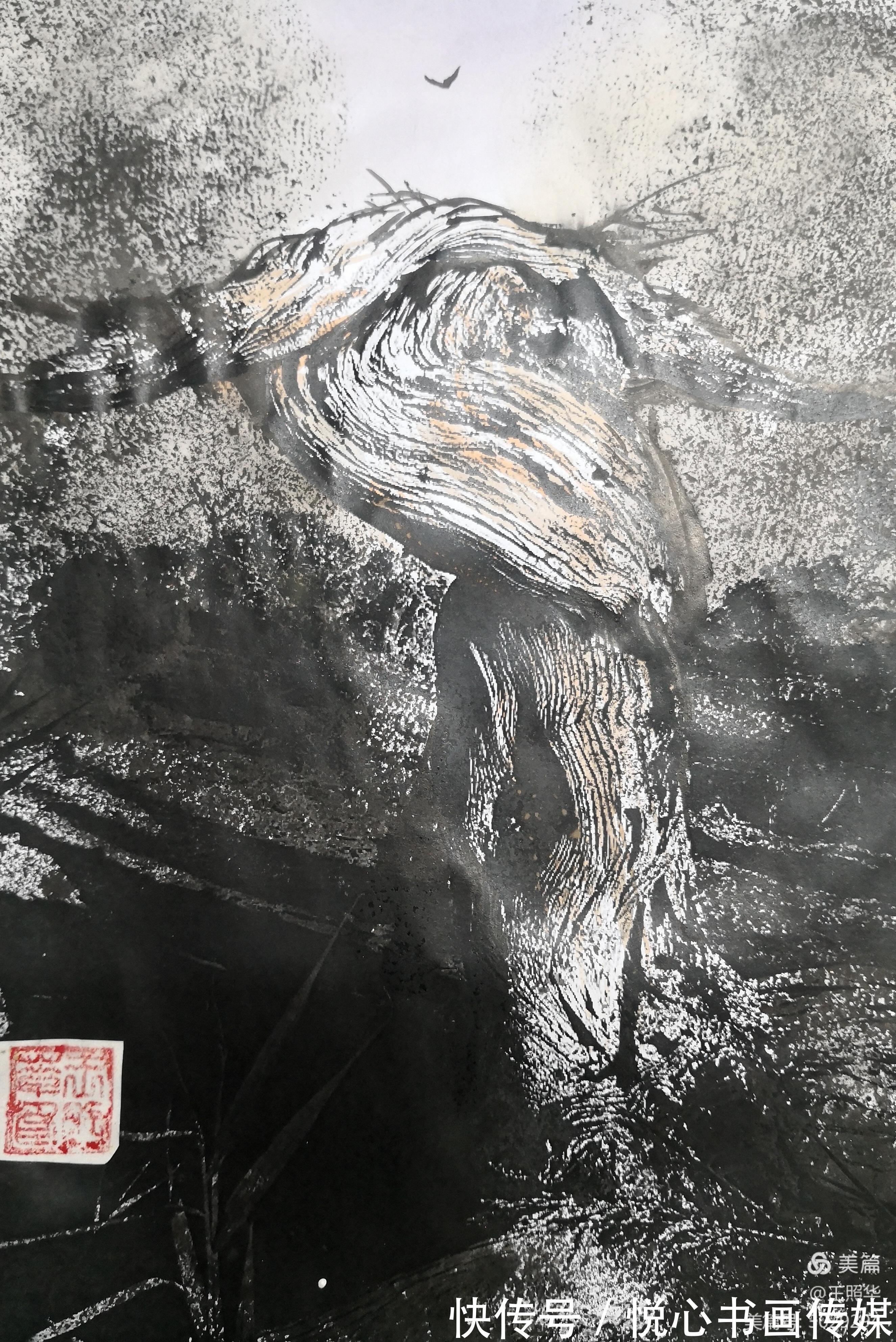 艺术$画里有胡杨,王照华虎年迎春胡杨展《胡杨细語度万年》