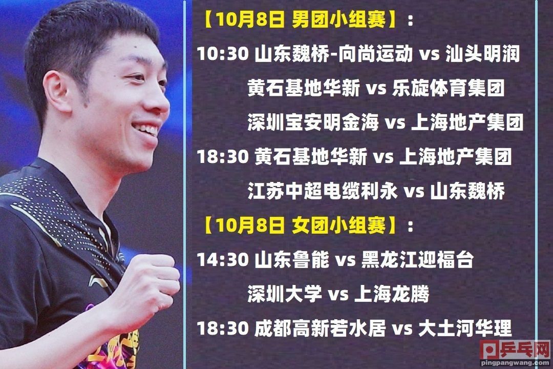 积分榜|10月8日乒超联赛预告，积分榜公布，女单状元患难姐弟笑成团