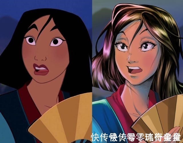木兰|当迪士尼公主换个画风,艾莎女王变表情包,木兰的新画风太美了