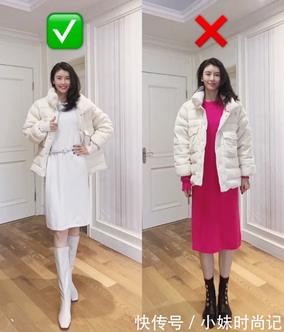 短款棉服怎么穿显瘦?3条避雷指南,保暖好看不臃肿