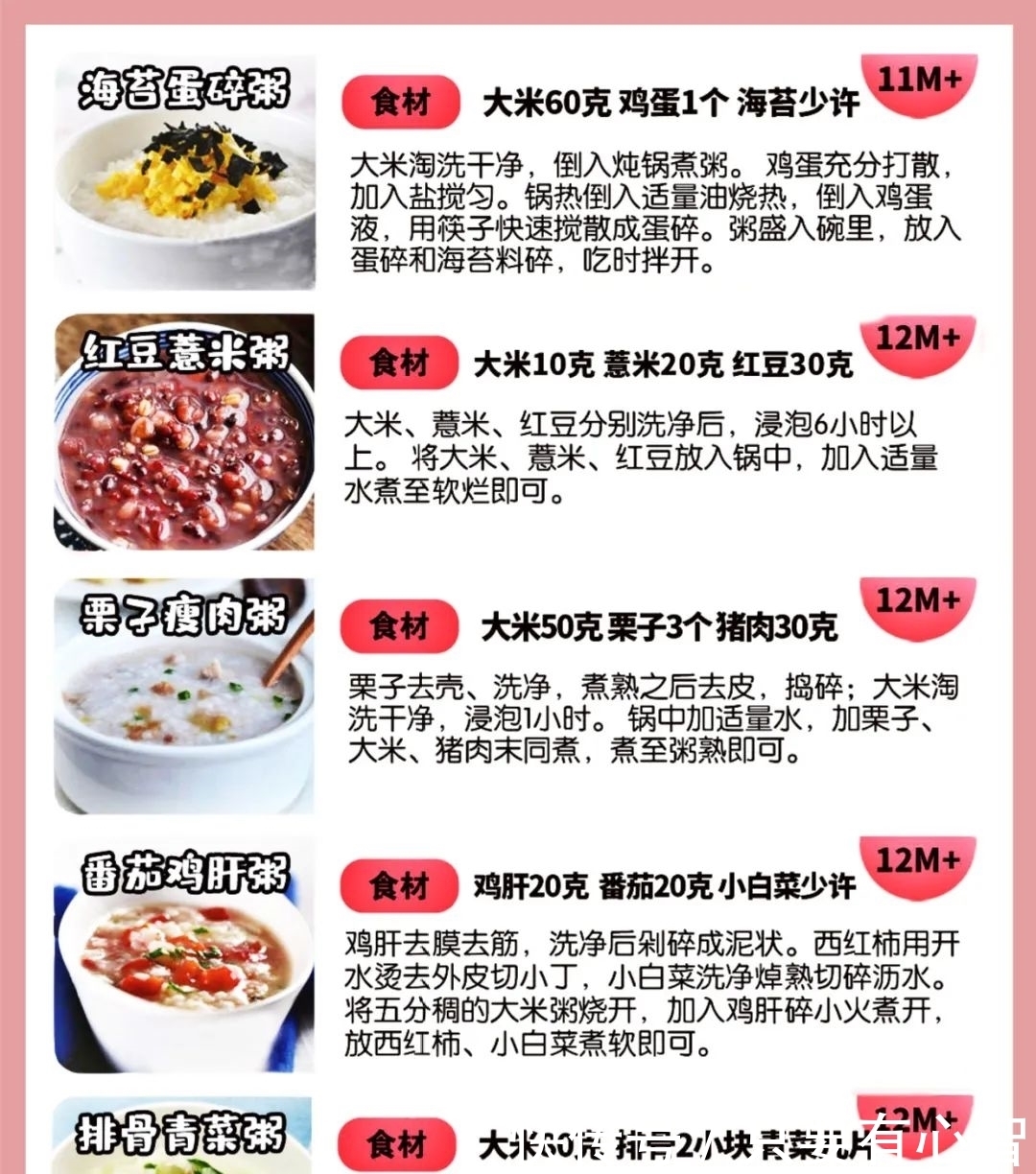 7-12月龄宝宝辅食，营养粥详细教程，建议收藏