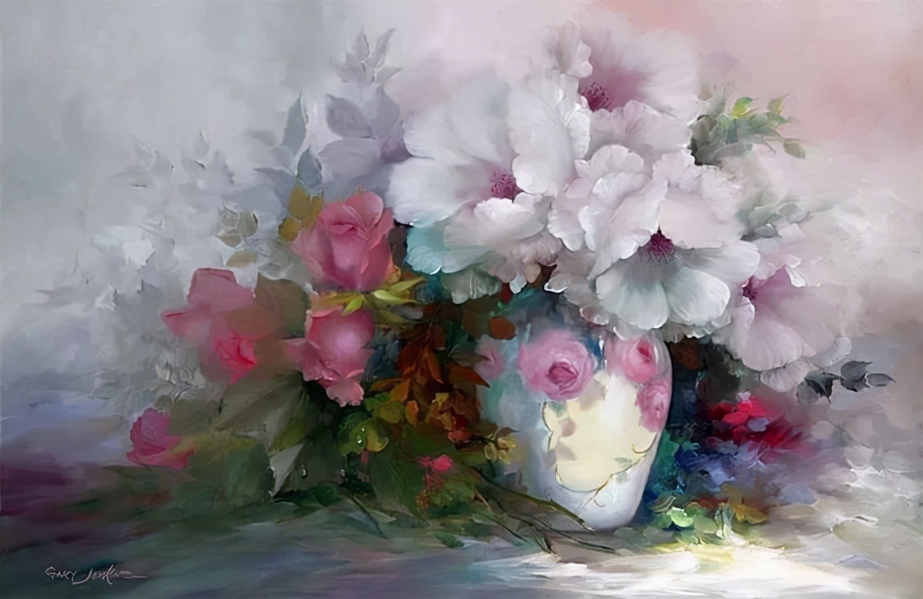 加里$这对老夫妇教授绘画40多年,画的花也太漂亮了!