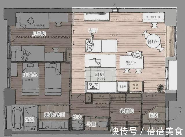 装修|74㎡四口之家的住宅装修,温暖、安静、自然