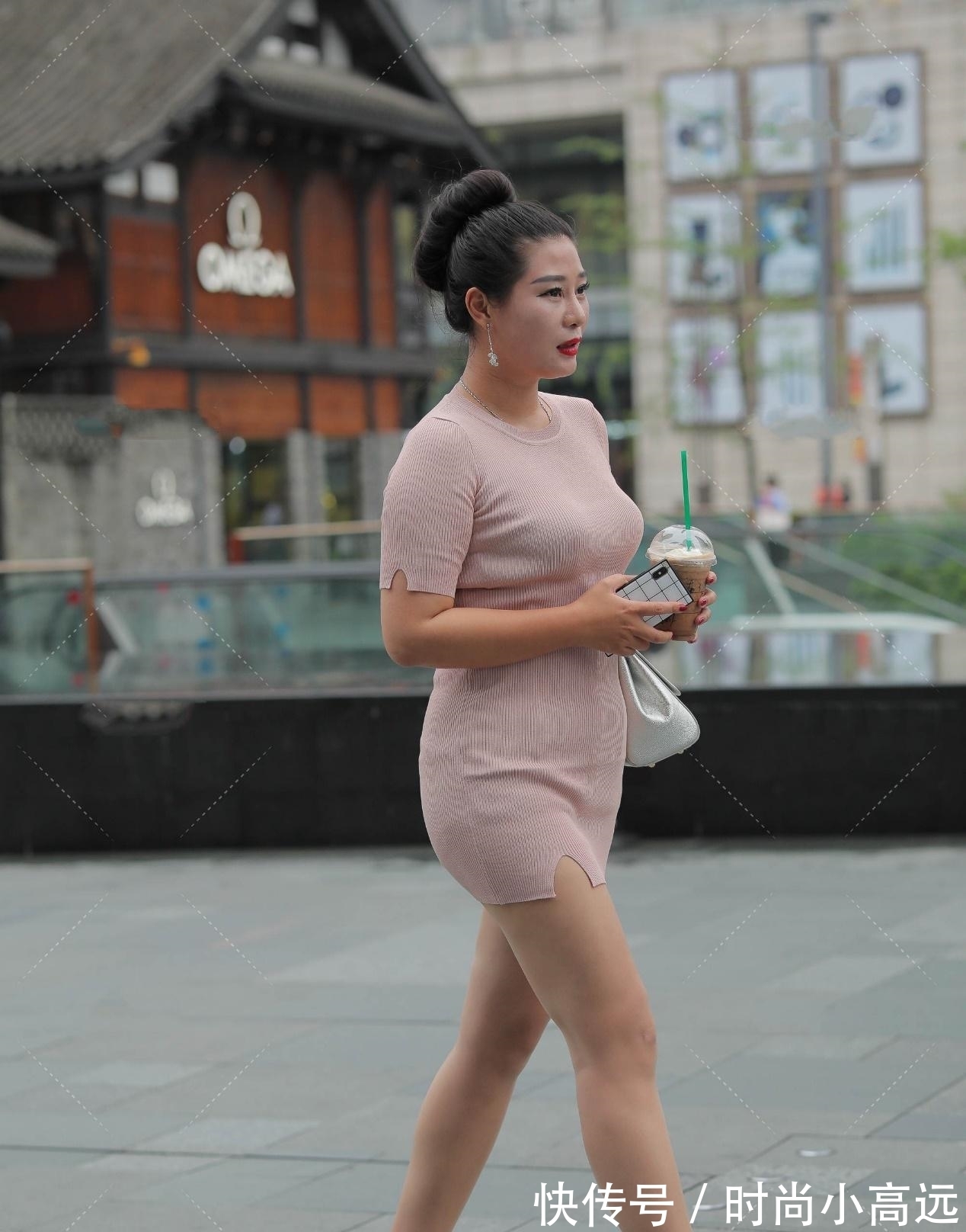 袖子 简约纯色针织连衣裙,充满设计感