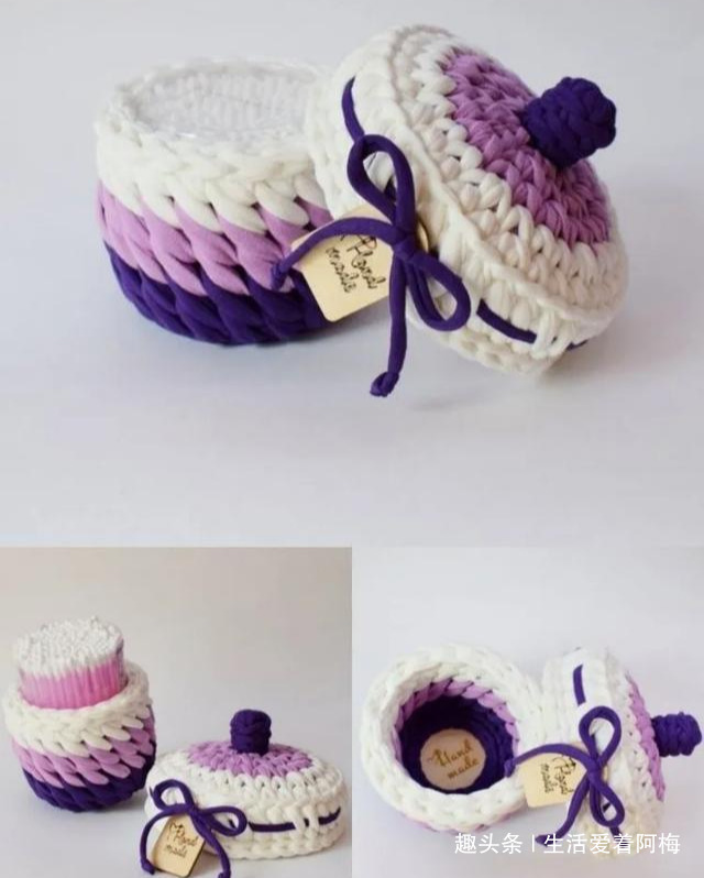 布条这样钩织，快速变收纳筐，放家里不好用吗DIY编织附教程