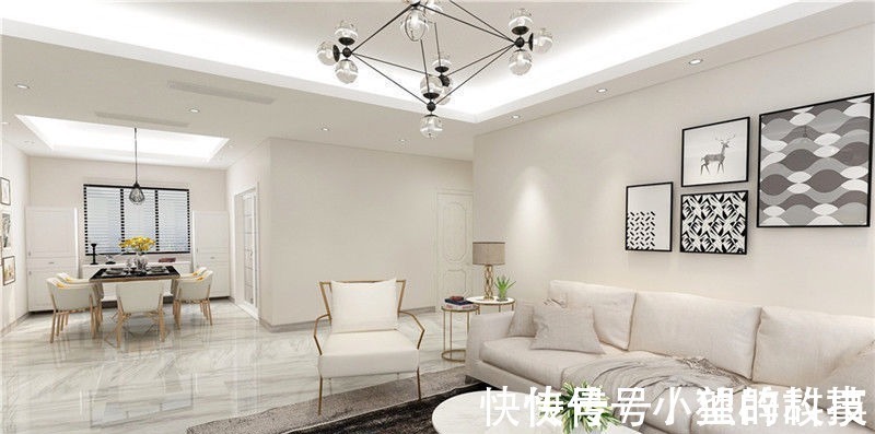 效果图|现代风格装修效果图,102平三室超精致,整体效果特棒,像别墅!