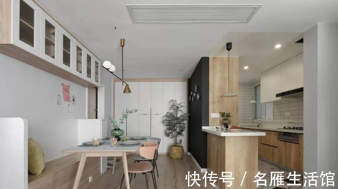 中岛台|要我说,厨房里加个岛台,一侧留空连着吧台,能收纳能用餐!实用