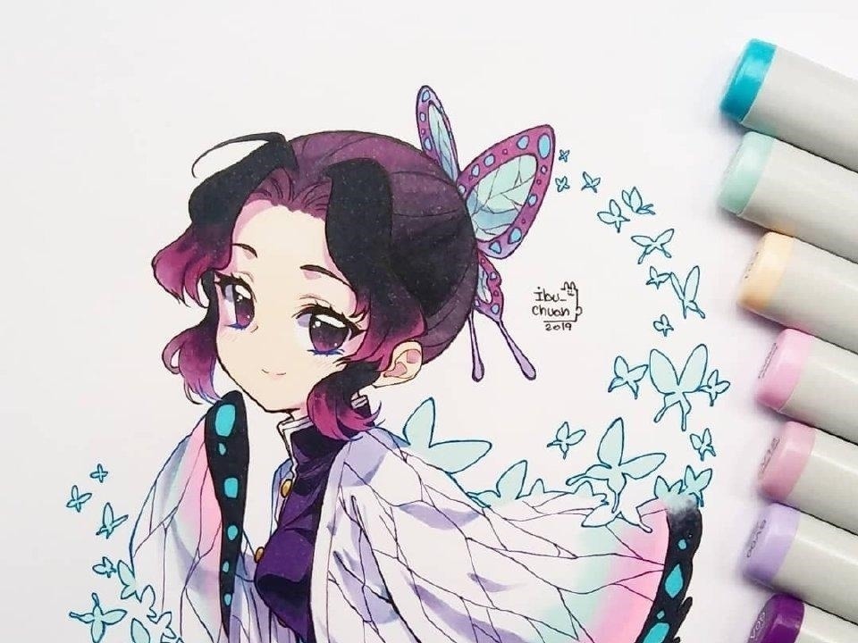 我妻善逸|马克笔绘制动漫角色,效果堪比电脑绘制,颜色清晰清淡