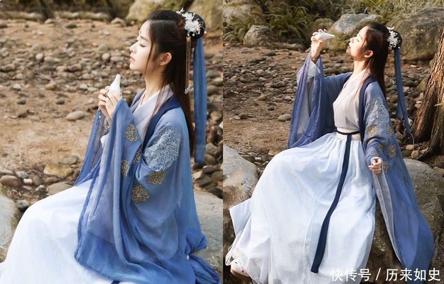 最近“饮酒”汉服火了，看到“银狐”时，网友：借酒消愁不过如此