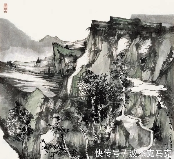 山水画!她有姣好的面容、模特的身材,然而她却选择了艰辛的山水画艺术