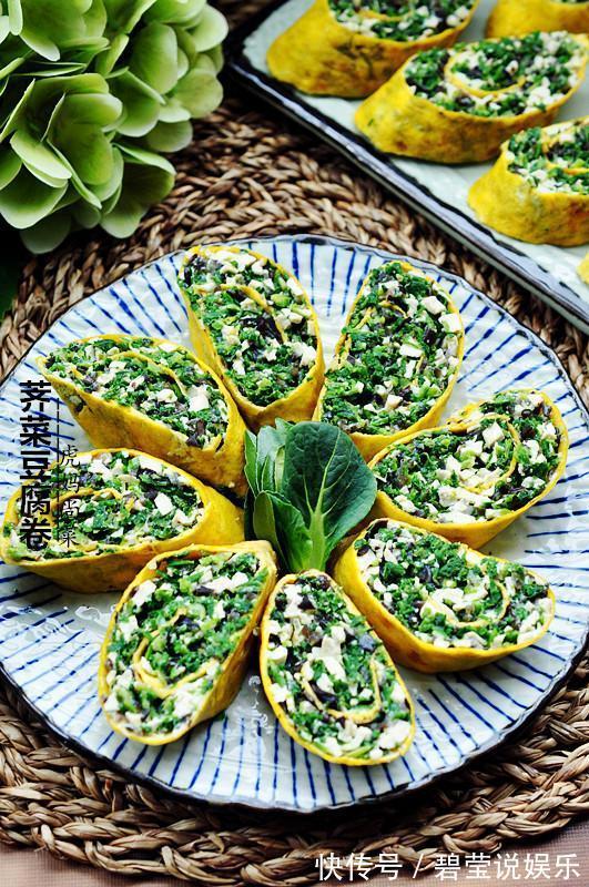 荠菜新吃法，卷起来蒸5分钟，清鲜软嫩，一口一个吃不停