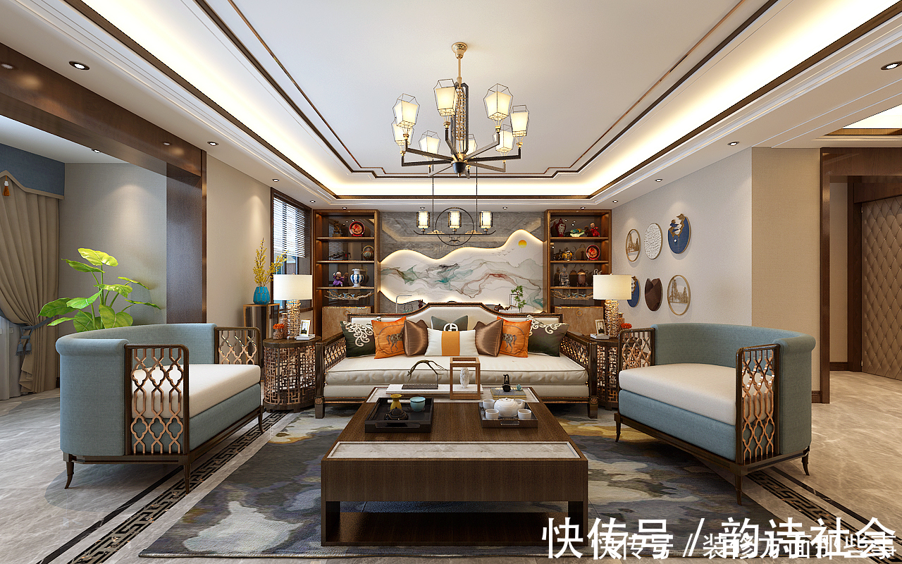 装修|190平典雅色调混搭时尚元素,带您领略不一样的中式高级美