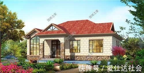 经济|一层半农村建房设计图，美观实用还经济，有这样的房子谁还住楼房