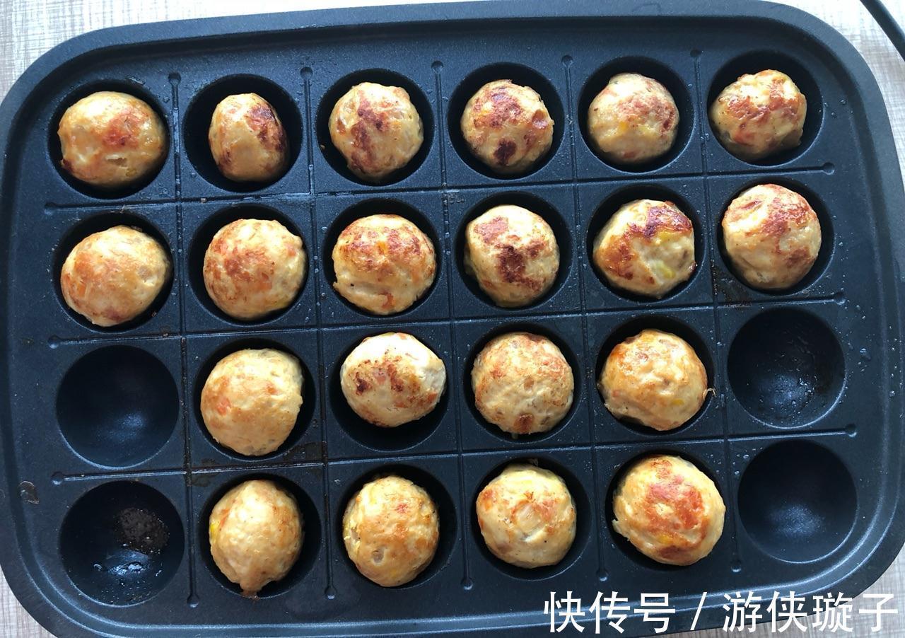 低脂美味的鸡肉丸,加入时蔬煎一煎,一口一个好吃到停不下来