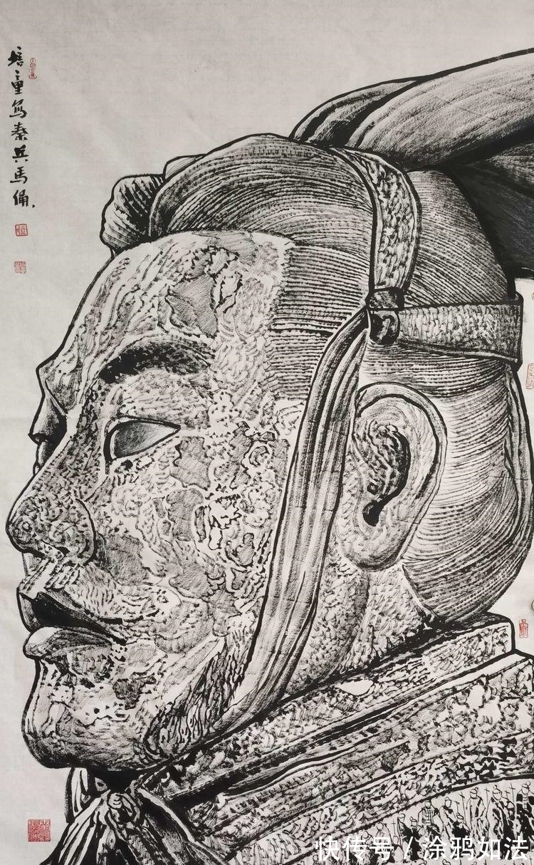 兵马俑|秦始皇兵马俑马培童焦墨组画，震动画坛，有目共赏!