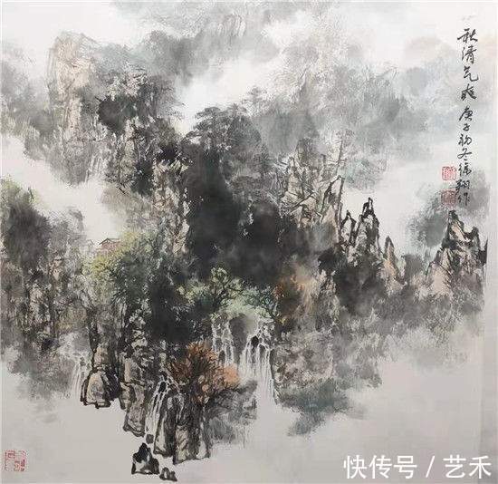 山水画#潋华清辉 墨色成画——著名山水画家徐祥作品赏析