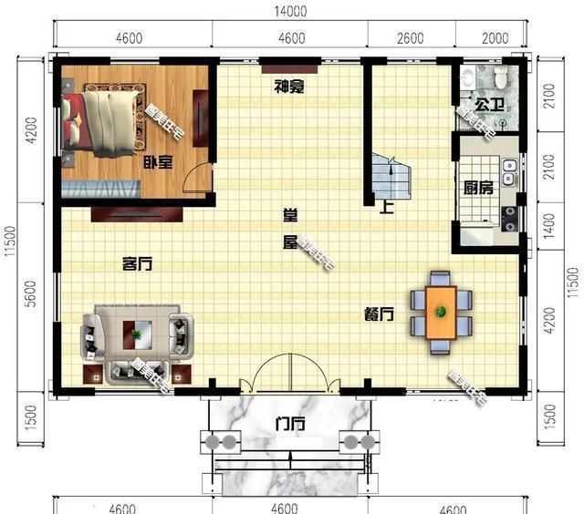 别墅|面宽14米上下,室内带堂屋的农村别墅,第一栋造型简单施工易