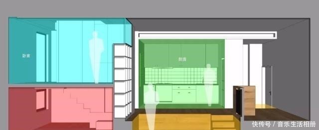 地台|60㎡小户型,地台抬高50公分后收纳能力绝了,整体效果极佳!