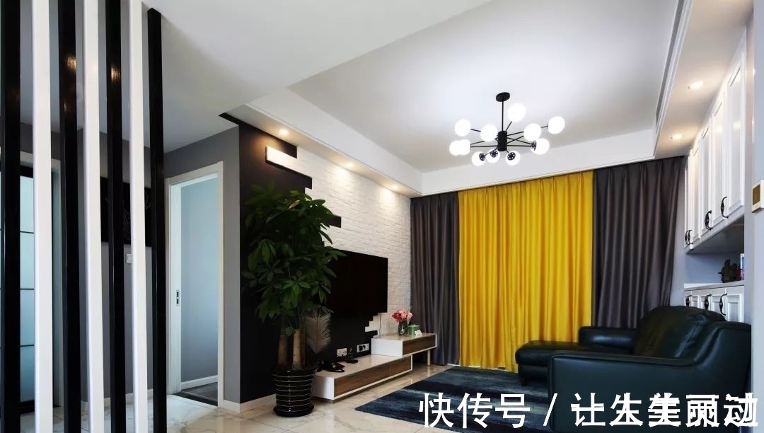 现代|68㎡现代北欧,深色系的简约空间,热情与温情的交织