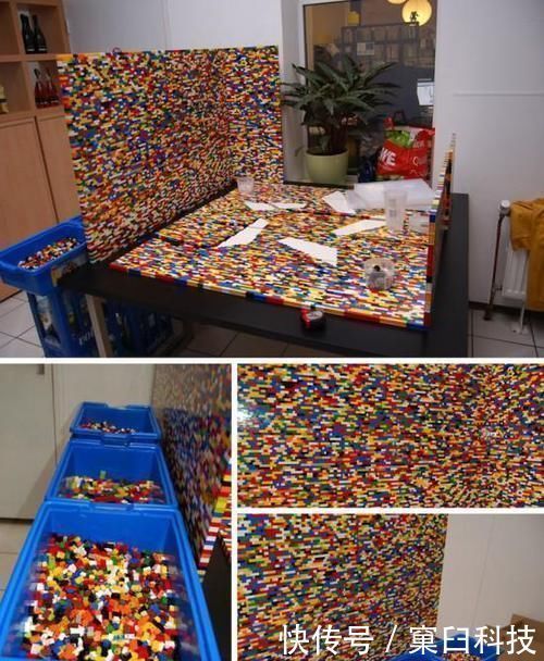 玩具|孩子不玩的乐高玩具,老公攒了1000个拿去补墙角,效果太赞