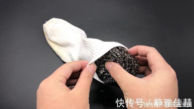 抹布|把钢丝球塞进袜子了,没想到这么厉害,解决困扰家家户户的一难题