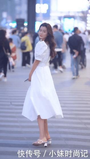 动人|时尚穿搭:小姐姐爱穿优雅泡泡袖公主裙,秒变清纯动人长发公主