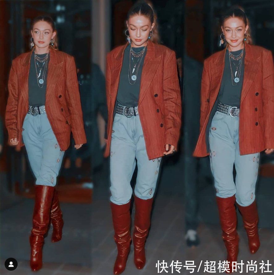 超模Gigi秀迷惑街拍！上身穿臃肿羽绒服秀腰，被嘲身体像拼接