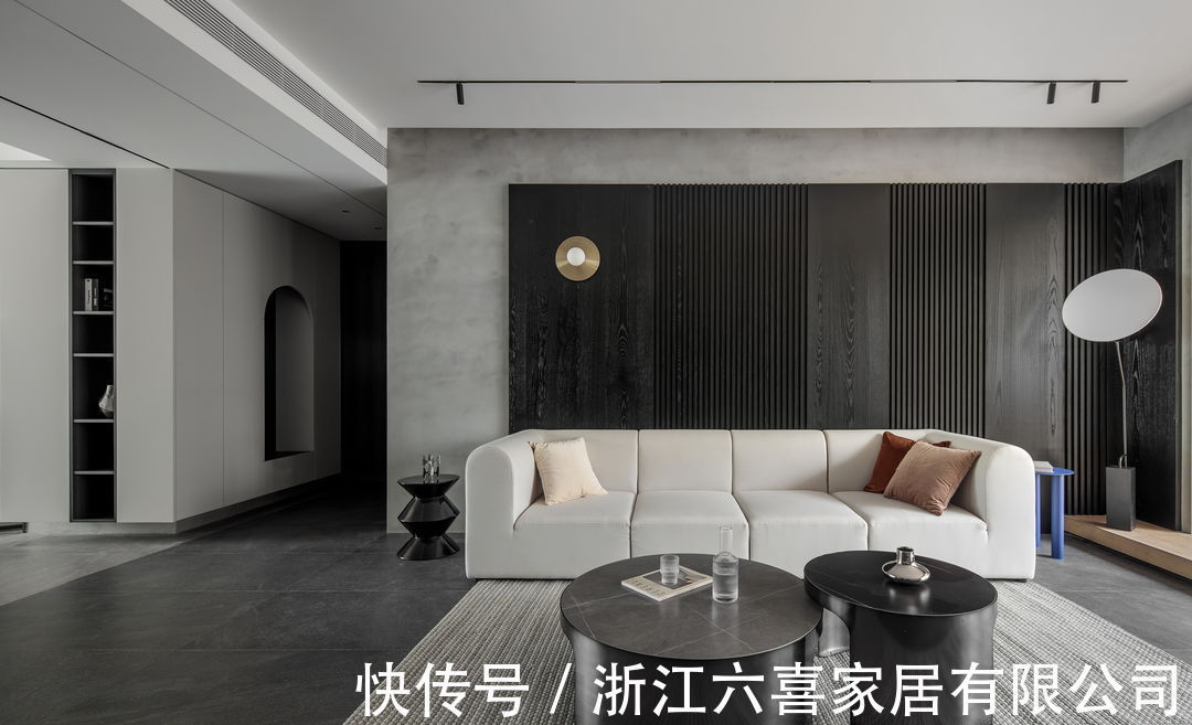 玻璃墙|175㎡三室一厅，用深色调打造开放及多洄游动线空间，真的绝美