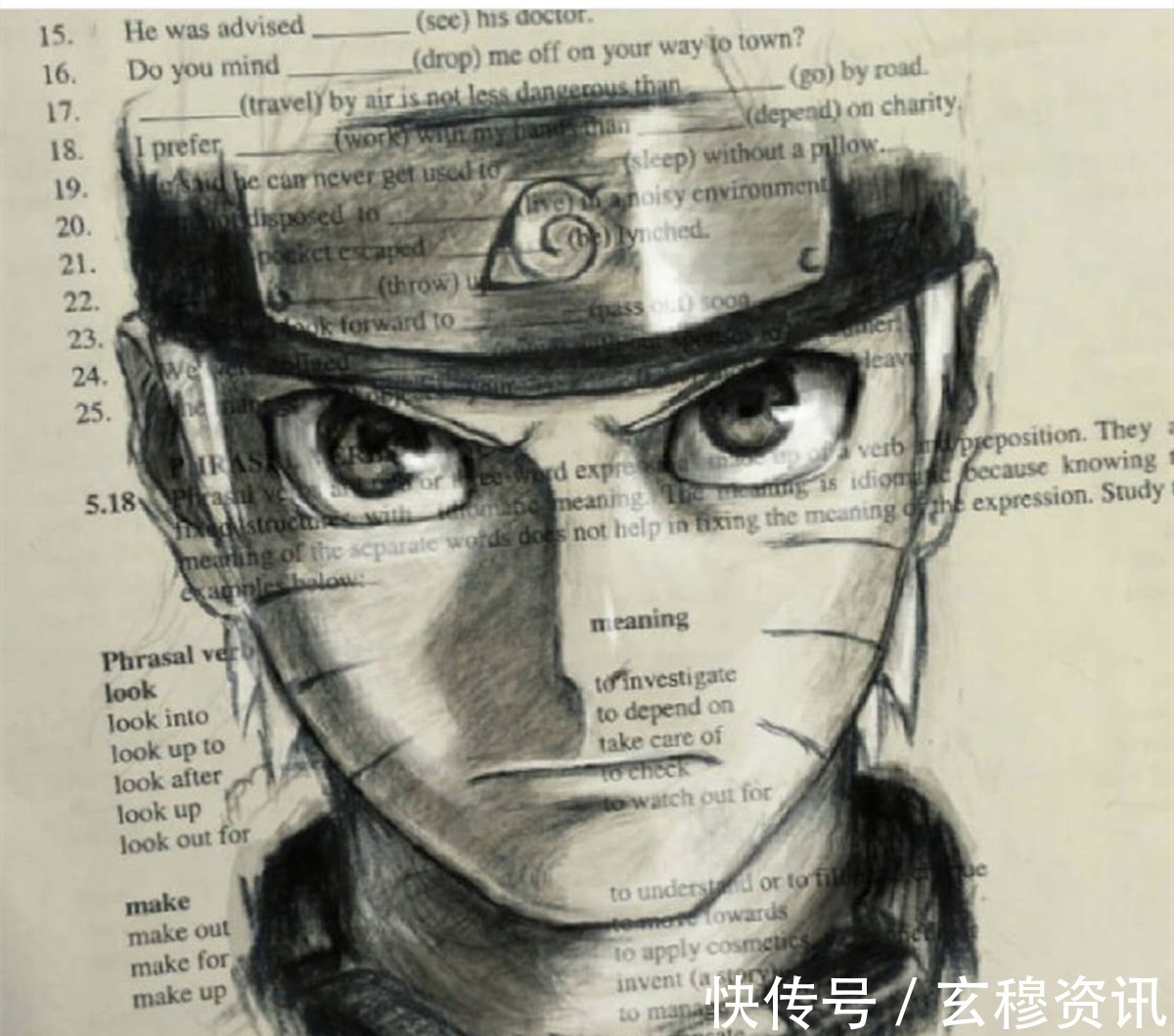 英文$画师上英文课开小差,画出了经典的人物形象,难道美术课不能画吗