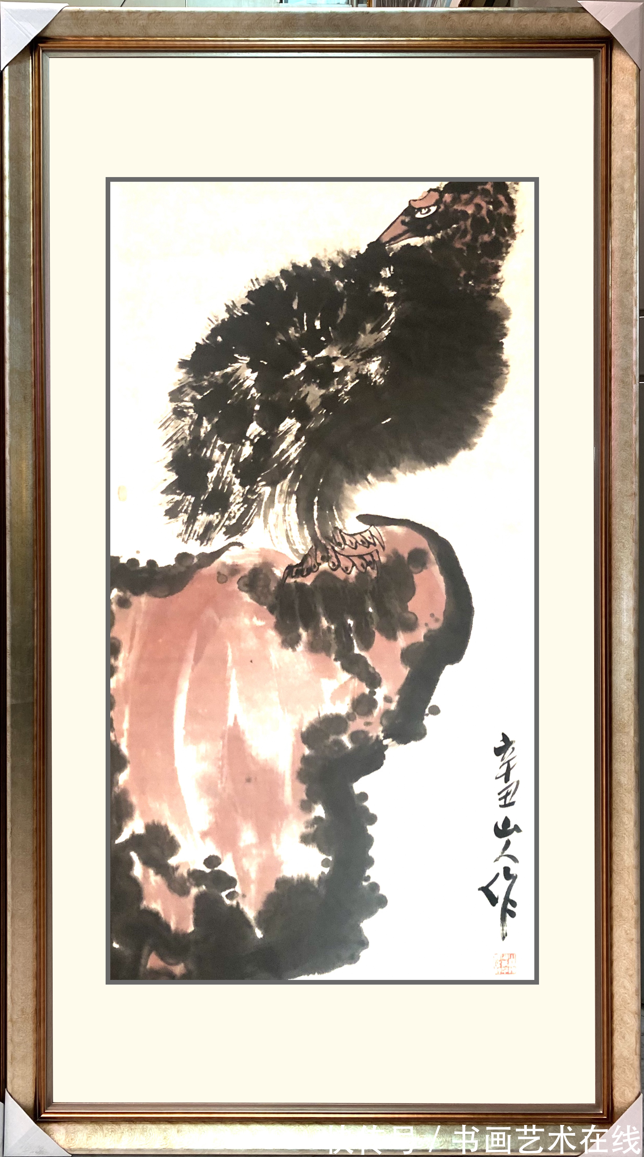 鹰石图!朱祖国为何能在当代画鹰千万家中独领风骚