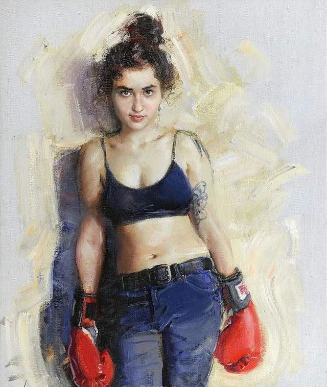 thomas$他的油画,既有潇洒带劲的笔触,又有性感细腻温和的柔美