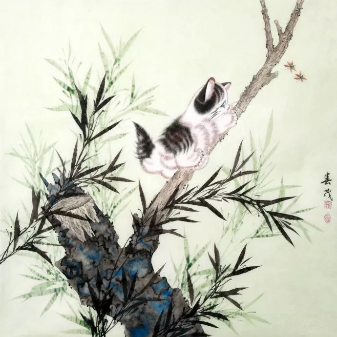 代表作品@米春茂笔下的猫,趣萌可爱,稚气童真