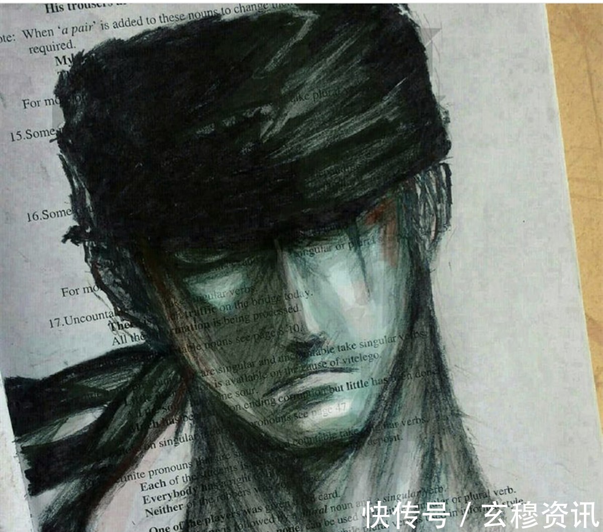 英文$画师上英文课开小差,画出了经典的人物形象,难道美术课不能画吗