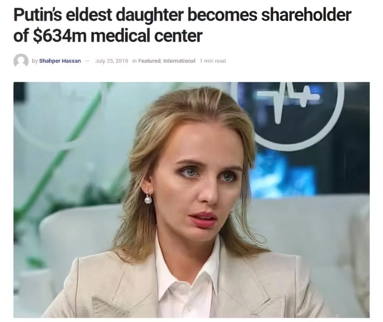 Spokesman Denies Putin Wanted to Visit Daughter in Dutch Village