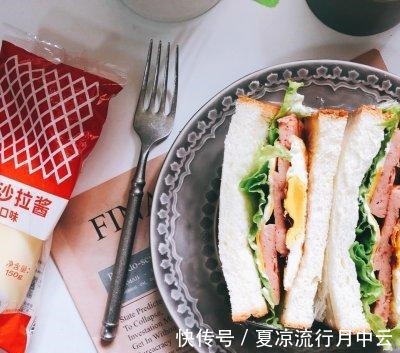 沙拉酱|丘比三明治 午餐肉芝士三明治！