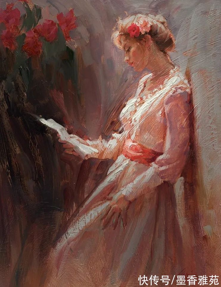 美国&美国性感美女油画,逼真动人