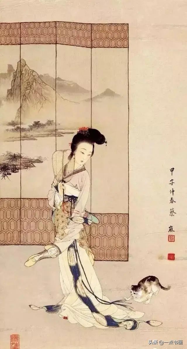 白描！他的白描被评为“当代第一”，画仕女独辟蹊径