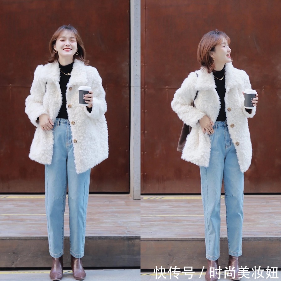 小姐姐 终于找到贵气又可爱的羊羔绒穿搭,看她们的搭配,保暖不说还气质