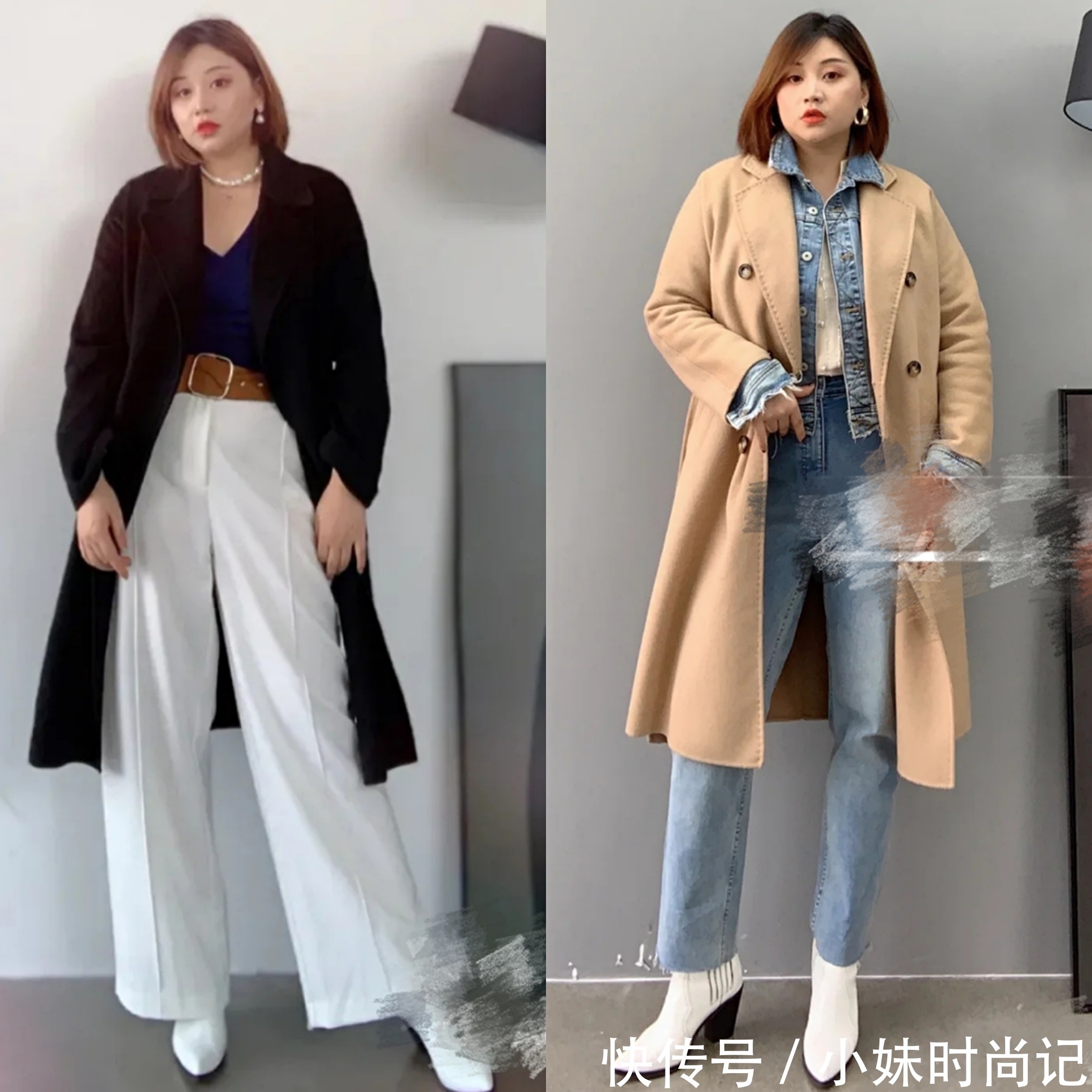 150斤胖女孩的保暖遮肉穿搭术,这气质和衣品太让人羡慕